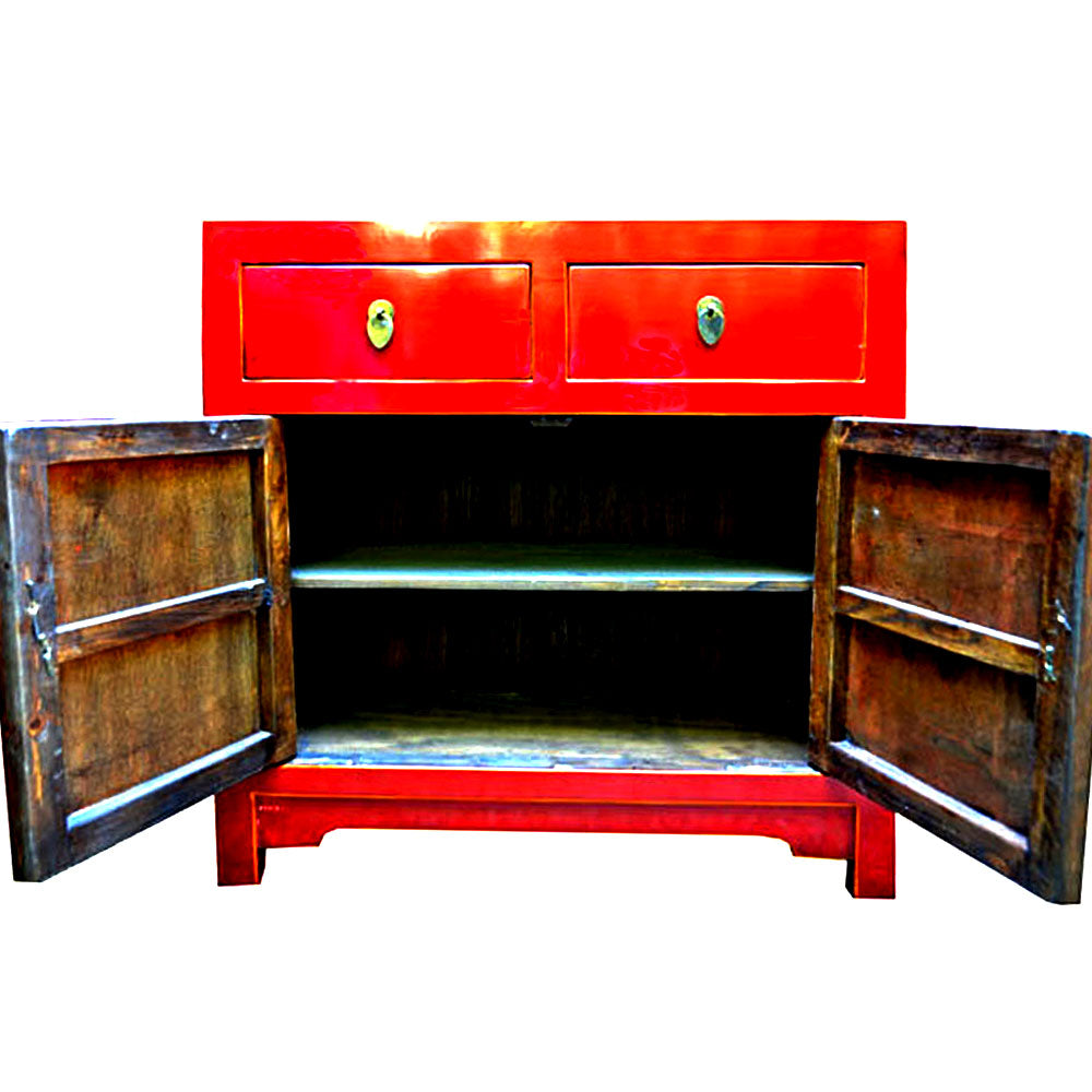 kleine chinesische kommode mit Schubladen in antik chinesisch rot vintage holz handgefertigt