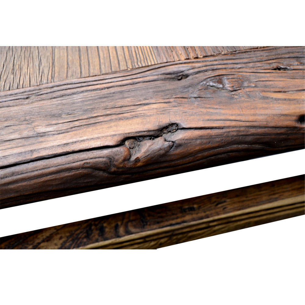 Natur Massiv Ulmenholz Tisch Esstisch Gartentisch braun