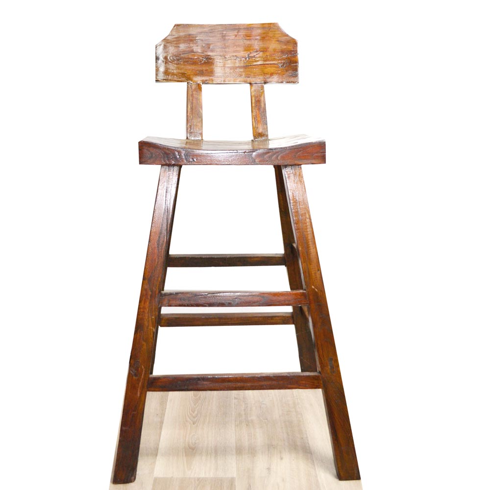 Massiv Holz Hocker Bar Hocker mit Lehnen naturbelassen Landhaus handgefertigt