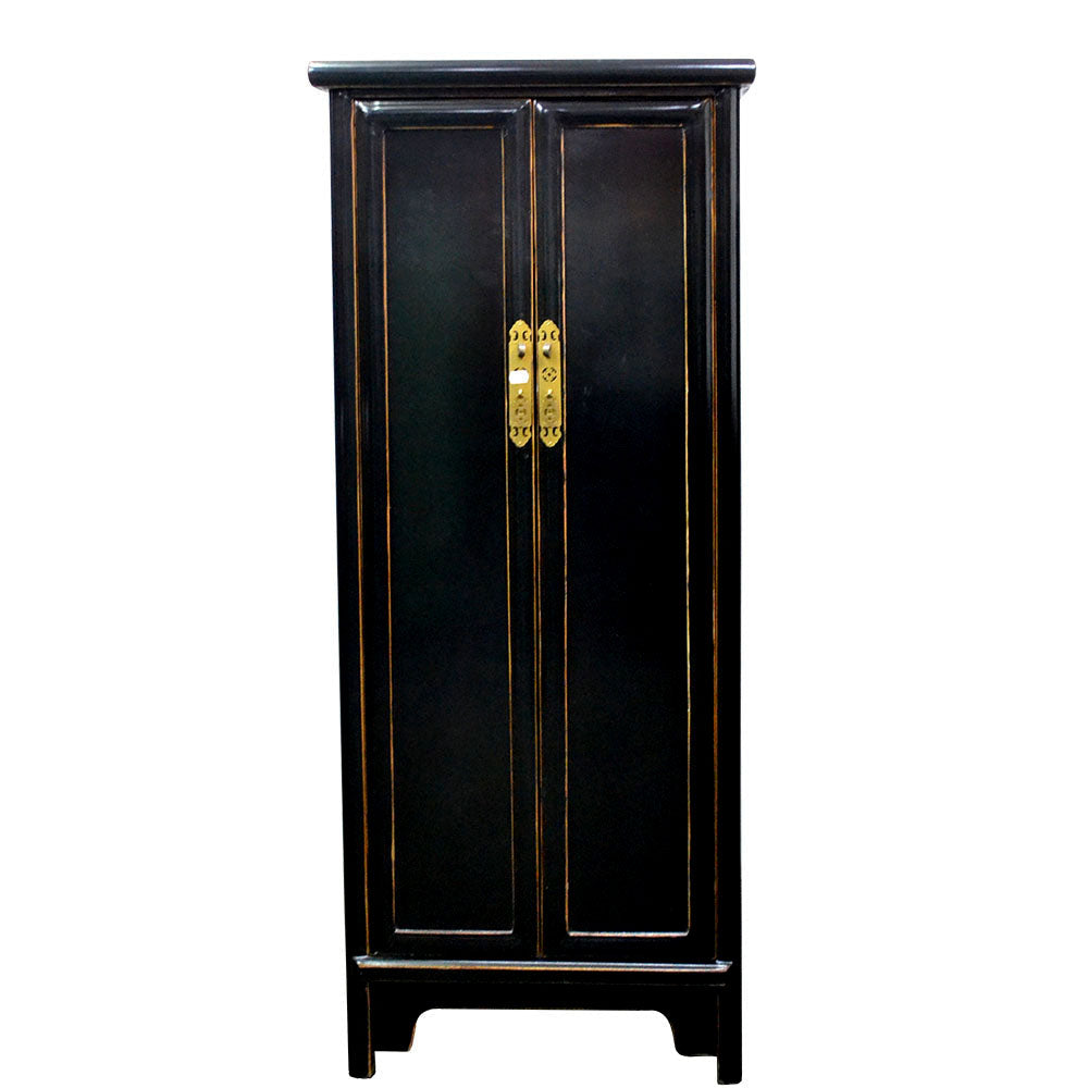 chinesisch Schrank Hochschrank Schrank aus Holz schwarz