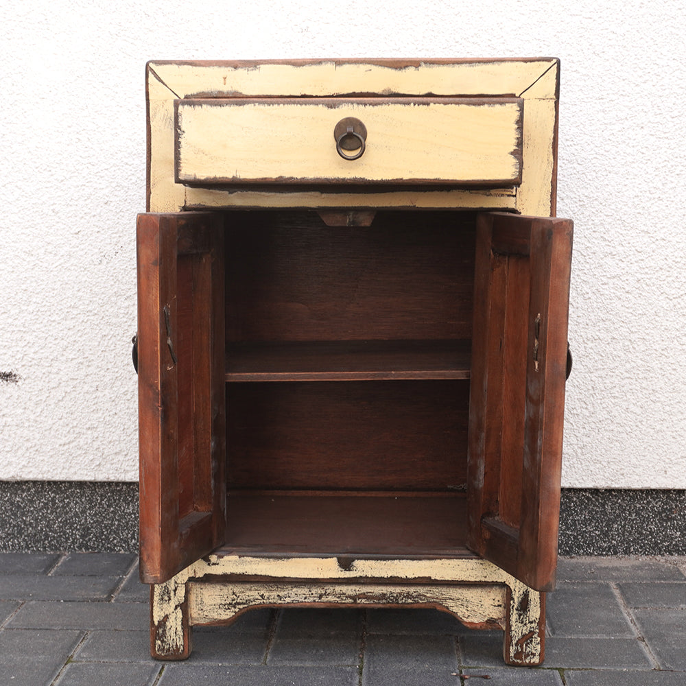 klein Schrank Holz chinesisch Schubladen retro Nachttisch Kommode