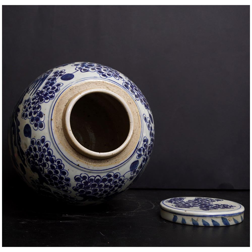 Ingwer Topf Vase chinesisch Porzellan original Blau-weiß Deckel Vase