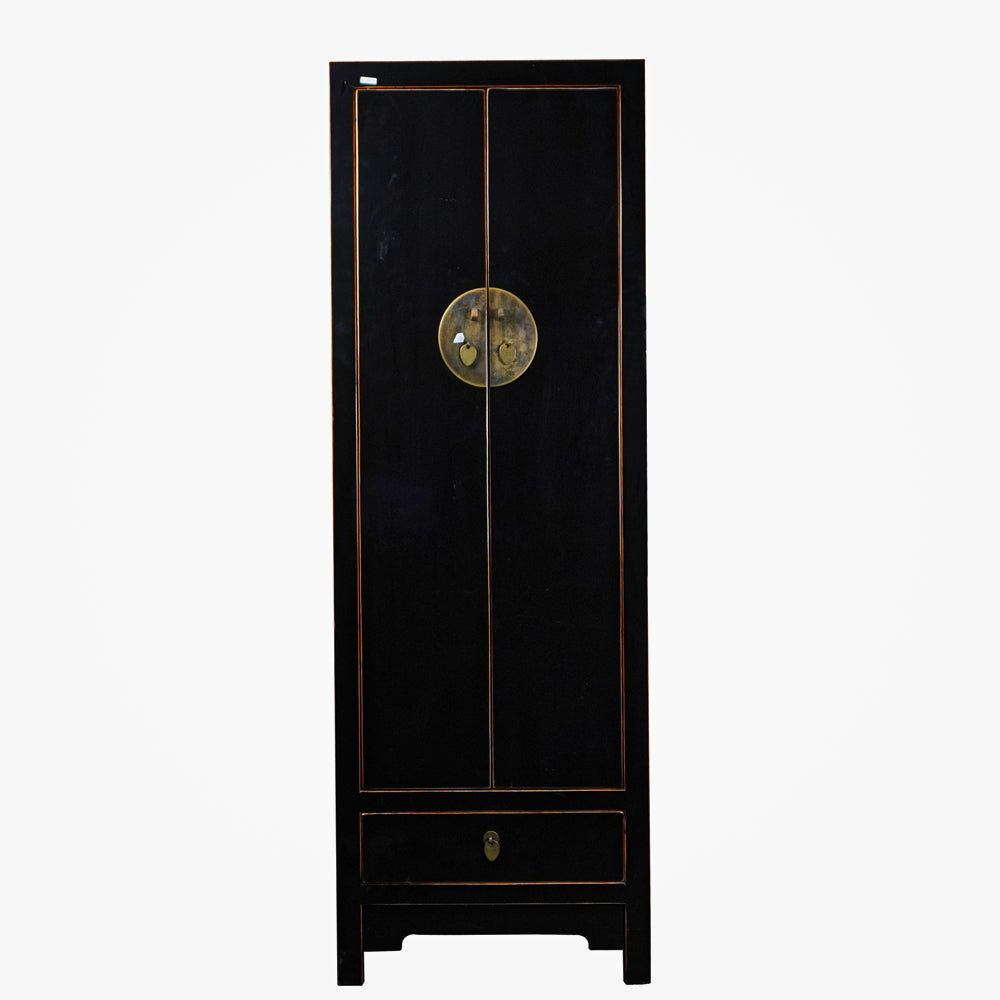 chinesisch Hochschrank Schrank mit 1 Schubladen aus Holz neu schwarz Retro