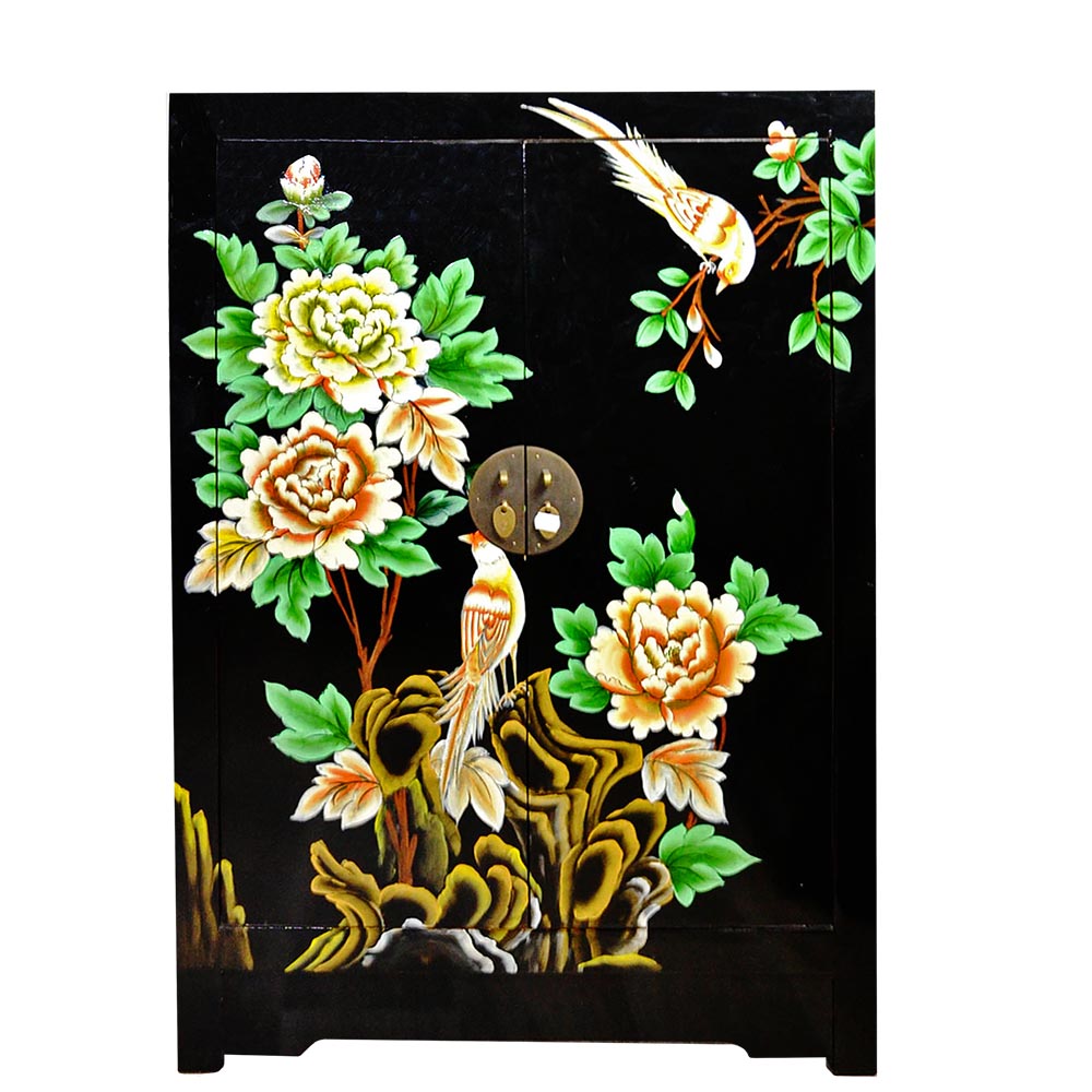 schwarz chinesisch Schrank Buffet aus Holz handgefertigt für Flur Wohnzimmer Bad