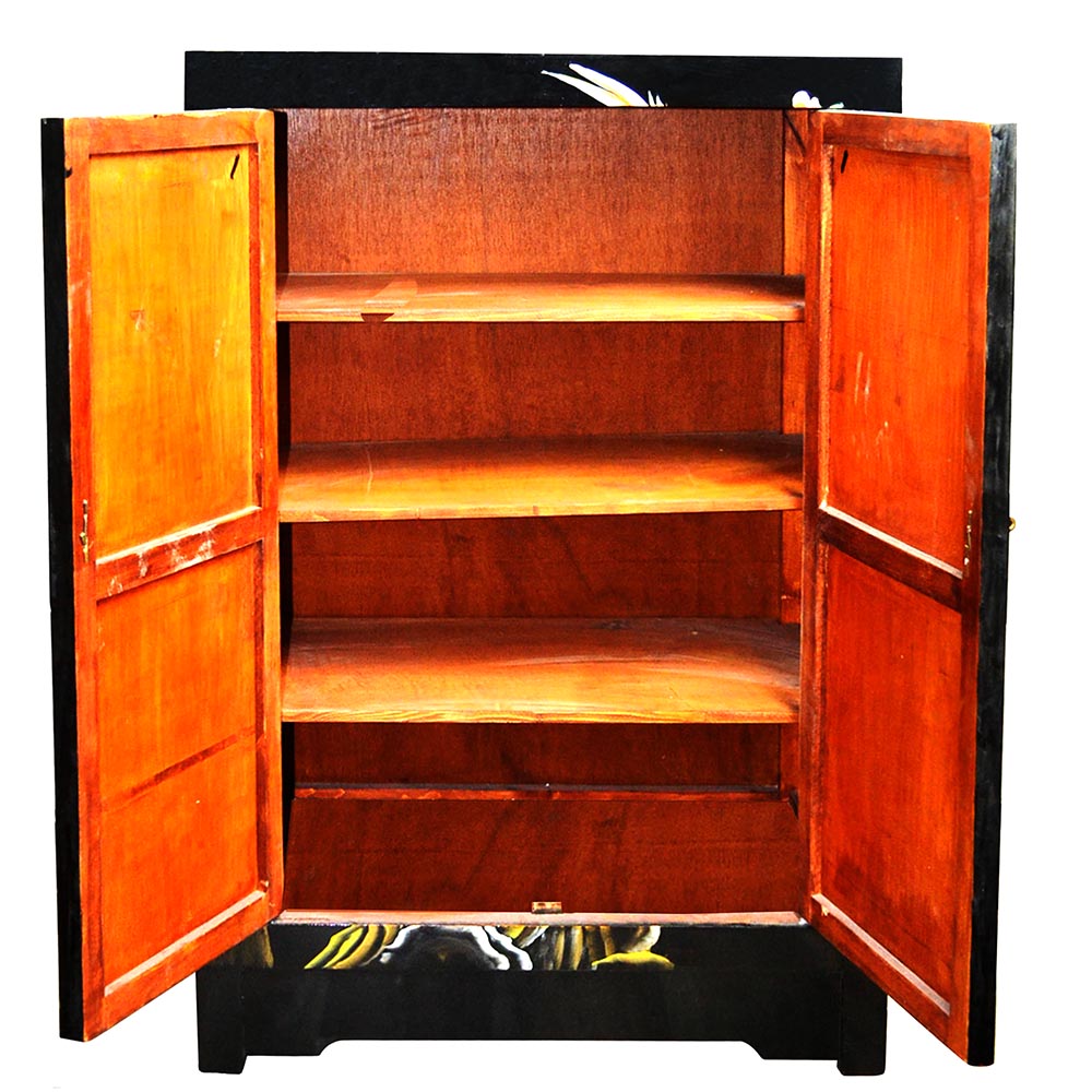 schwarz chinesisch Schrank Buffet aus Holz handgefertigt für Flur Wohnzimmer Bad