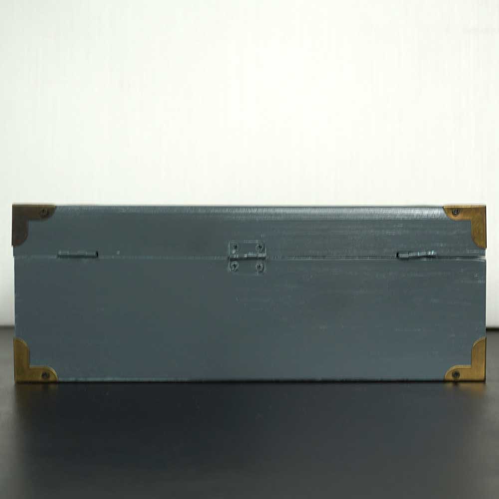 Schmuck Box Kasten Schatulle Holz 2 Etage grau mit kleinen Fächern