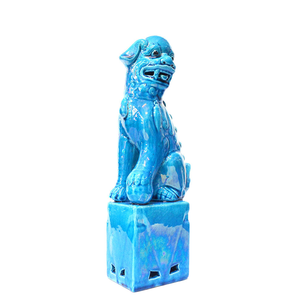 chinesisch Wächterlöwen Fu Hund Tempellöwen Keramik blau