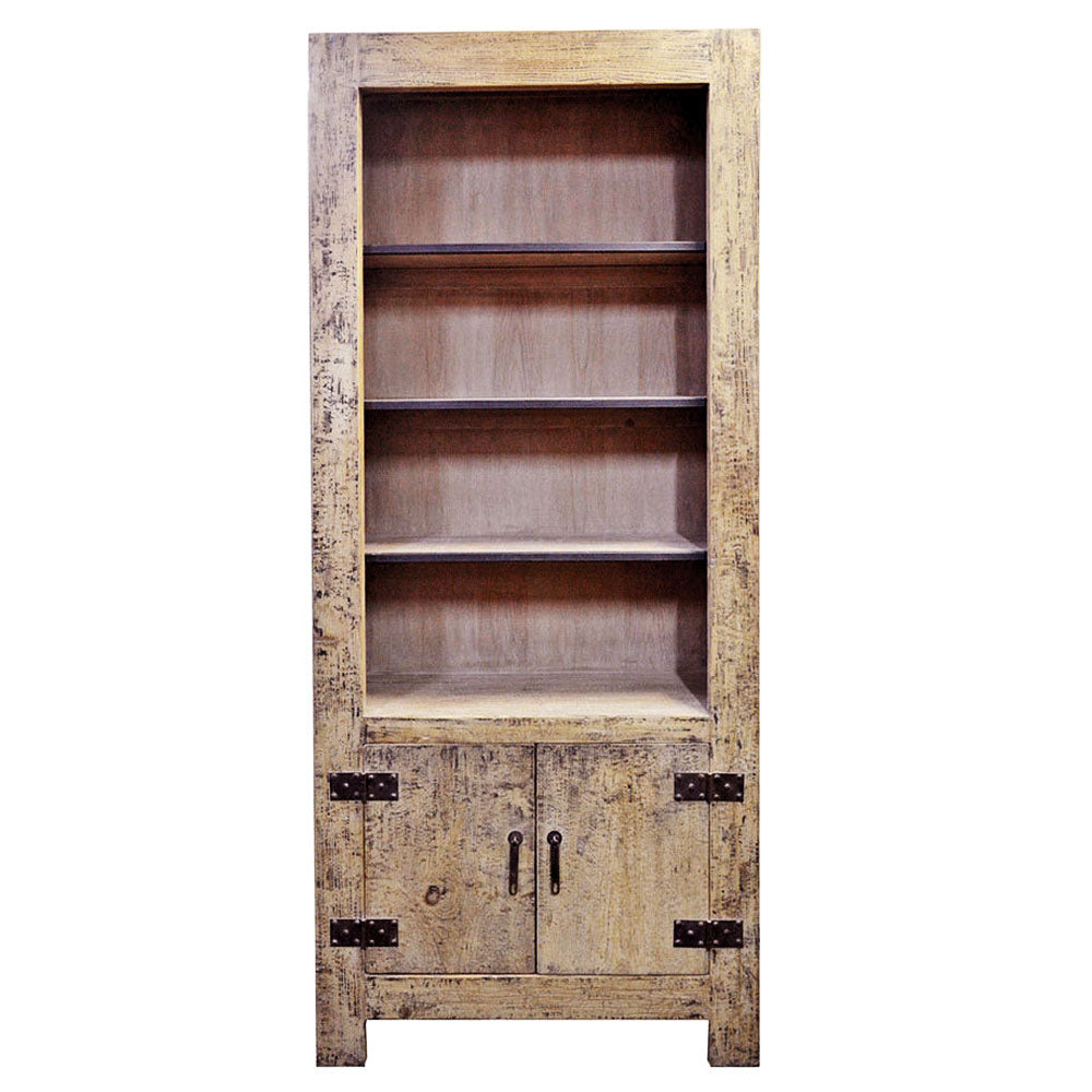 groß massiv Holzregal Standregal Wohnzimmer Regal Naturbelassen massiv Holz handgefertigt 220 cm chinesisch