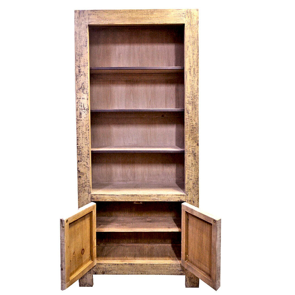 groß massiv Holzregal Standregal Wohnzimmer Regal Naturbelassen massiv Holz handgefertigt 220 cm chinesisch