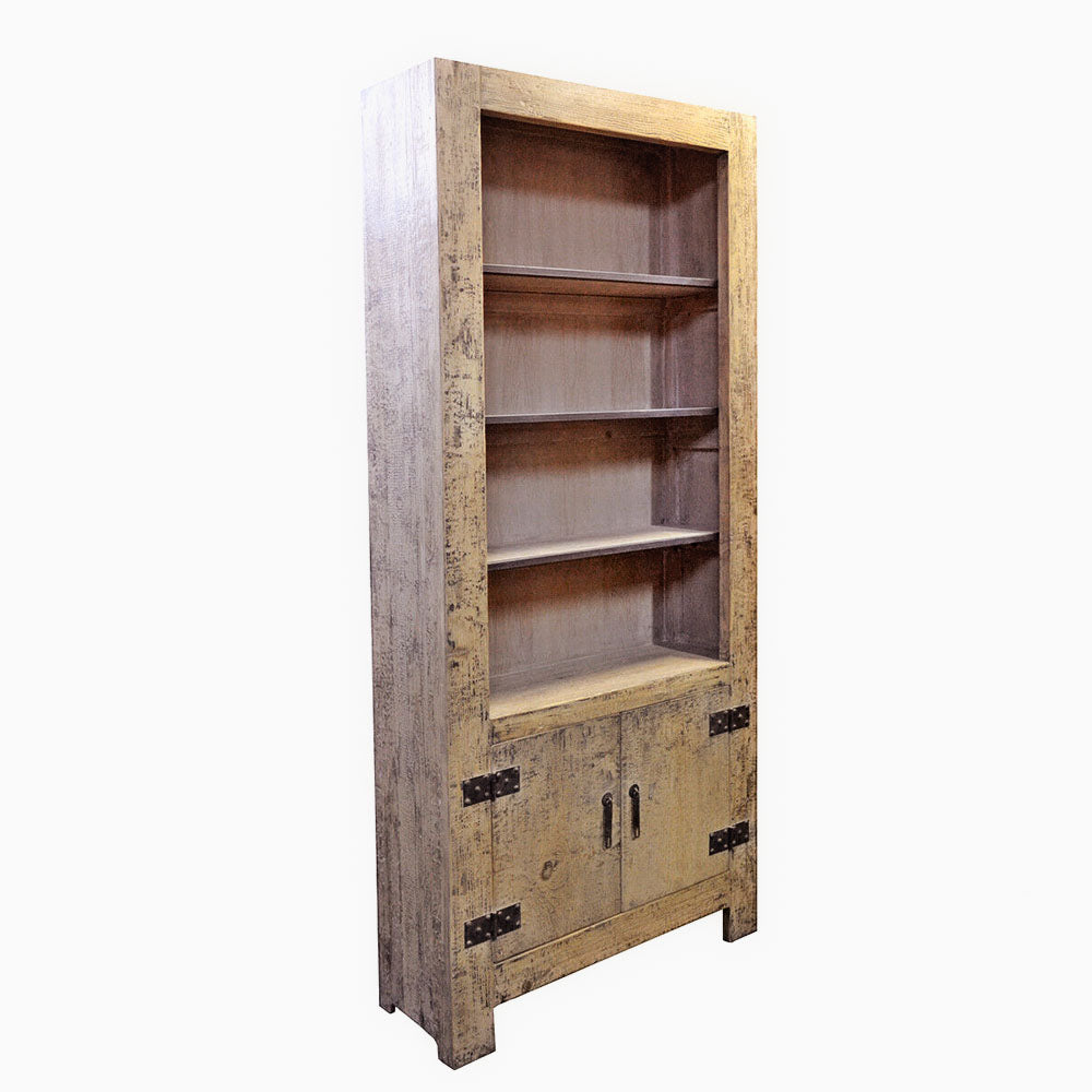 groß massiv Holzregal Standregal Wohnzimmer Regal Naturbelassen massiv Holz handgefertigt 220 cm chinesisch