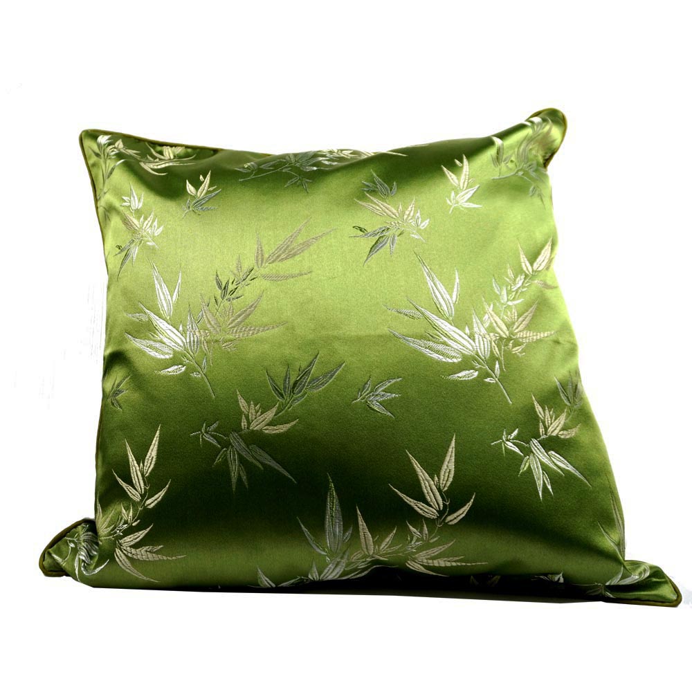 Kissenbezug aus Seide für Deko Kissen Sofa Kissen chinesisch mit Bambus Muster