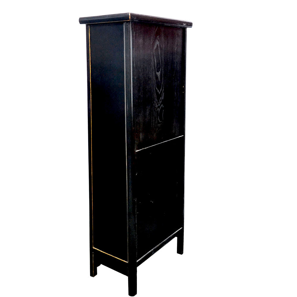 chinesisch Schrank Hochschrank Schrank aus Holz schwarz