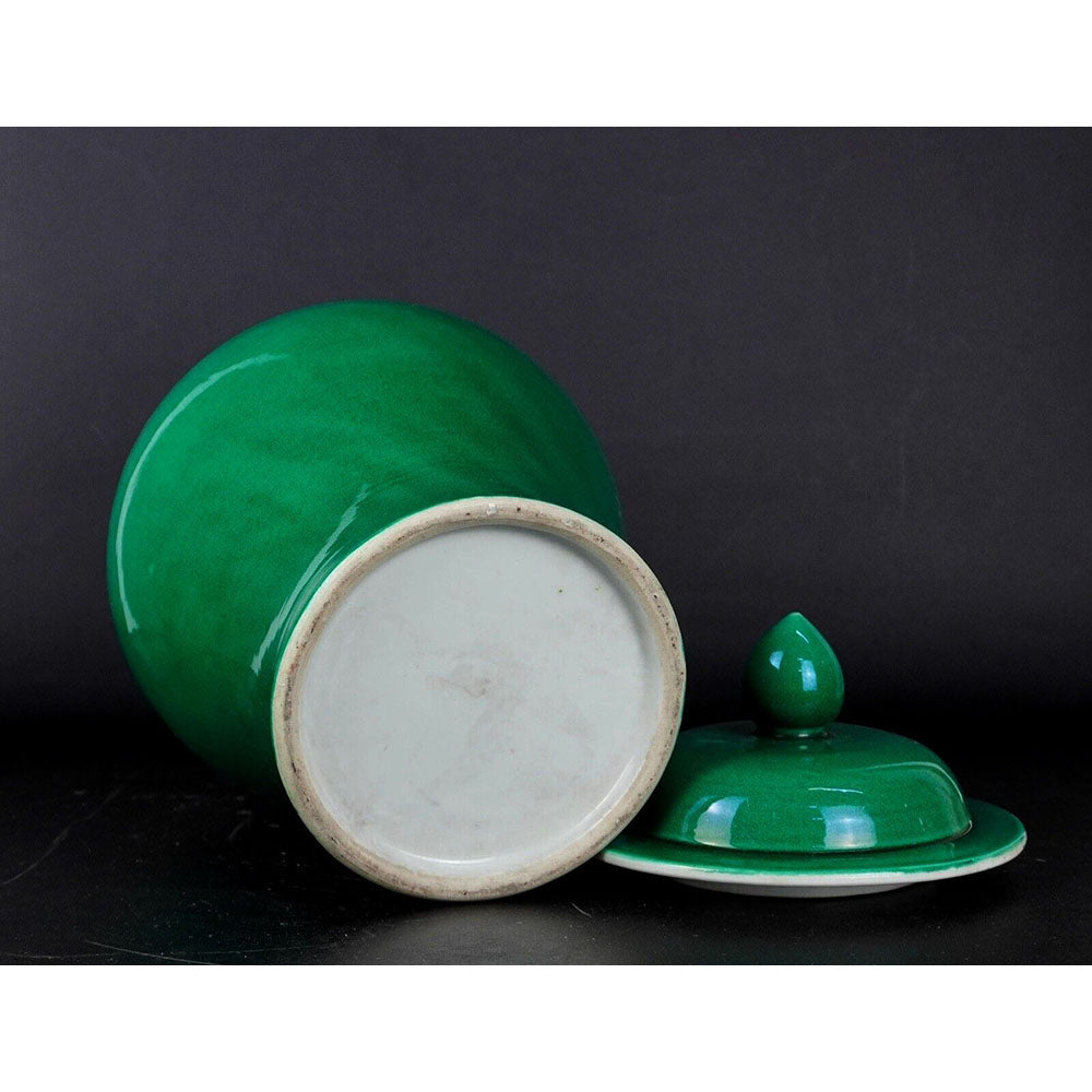 chinesisch Porzellan Deckel Vase Gruen Home Deko
