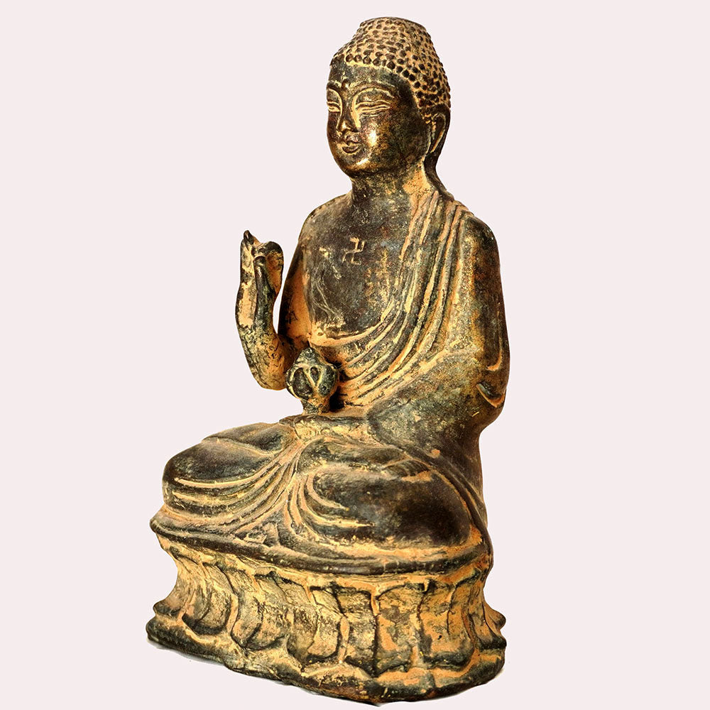 Deko Buddha Figur Shakyamuni aus Bronze