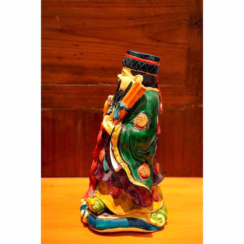chinesisch traditionell Deko Figur Gluecksbringer Feng Shui Gottheit Statue bunt