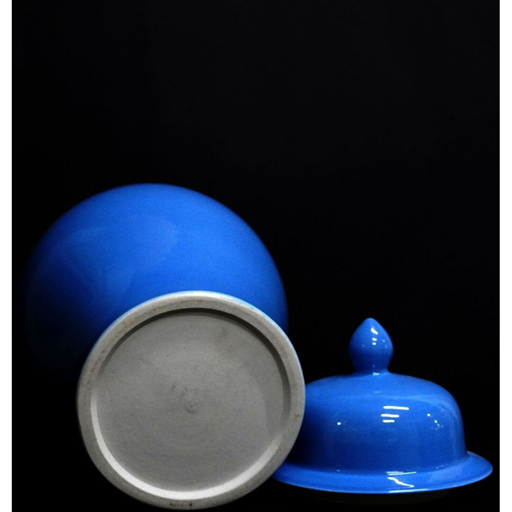 Porzellan Deckel Vase chinesisch Stil Farbe hellblau handgefertigt