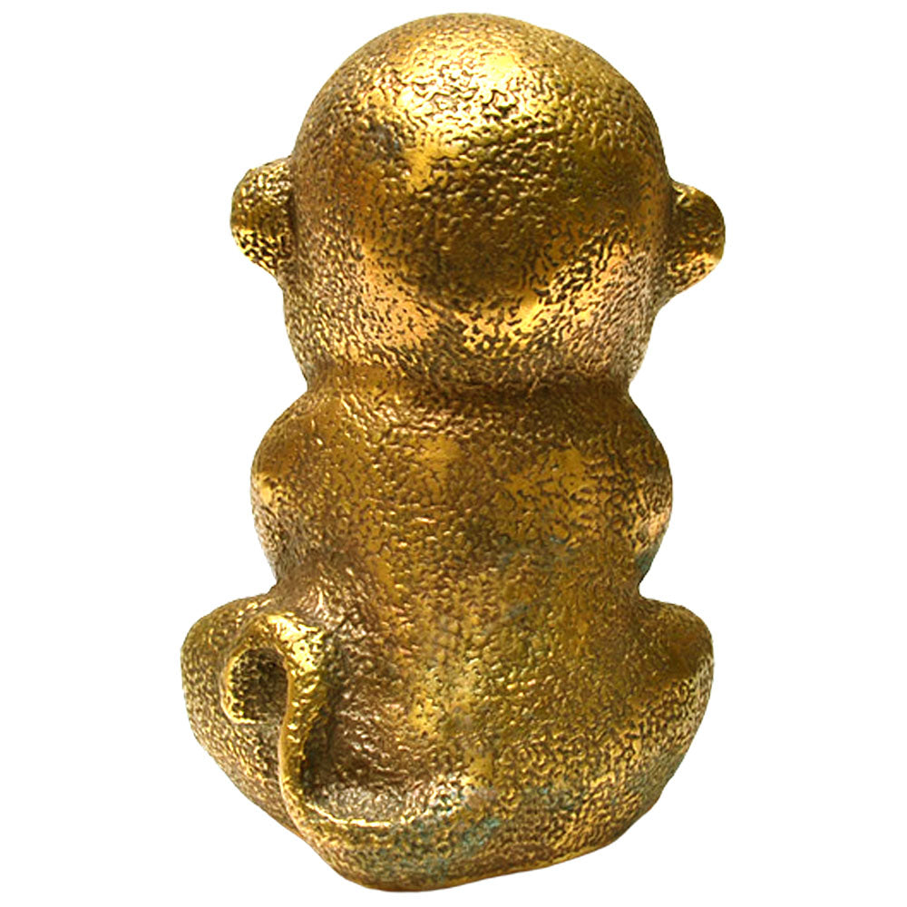 Deko Figur Affen aus Messing Home Garten Statue 10 cm hoch handgefertigt