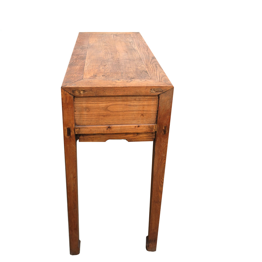 Tisch Schreibtisch mit Schubladen antik natur Holz klein