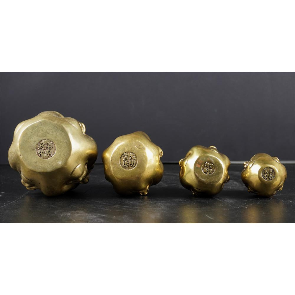 Buddhakopf mit 4 verschiedene Emotionen Gesichtsausdruck Messing handgefertigt 11 cm