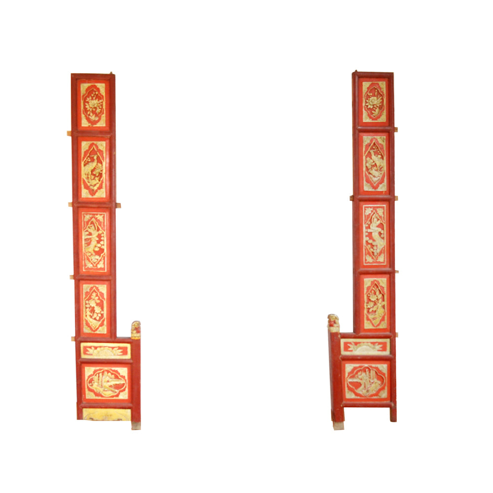 Mini Chinesischer Faltparavent – 46x24x0,6 Cm, Holz, Antike Malerei, Desktop-Dekoration Oder Raumteiler