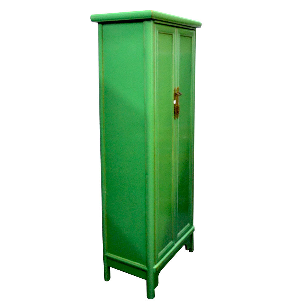 chinesisch Holzschrank Hochschrank handegefertigt grün Regalböden für Bad Küchen Schlafzimmer Flur