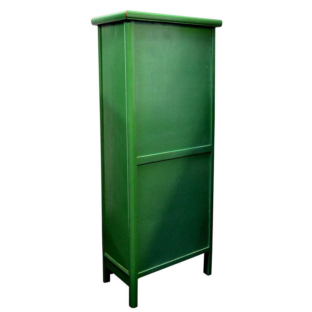 chinesisch Holzschrank Hochschrank handegefertigt grün Regalböden für Bad Küchen Schlafzimmer Flur