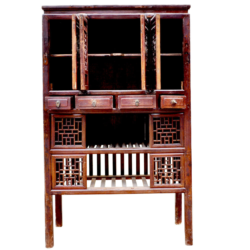 antik chinesischer Schrank Küchenschrank aus Holz