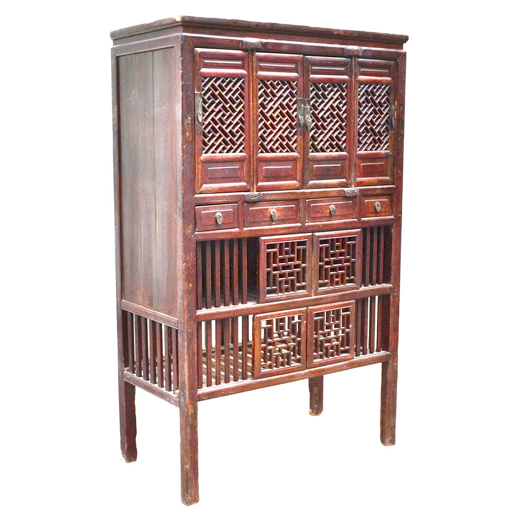 antik chinesischer Schrank Küchenschrank aus Holz