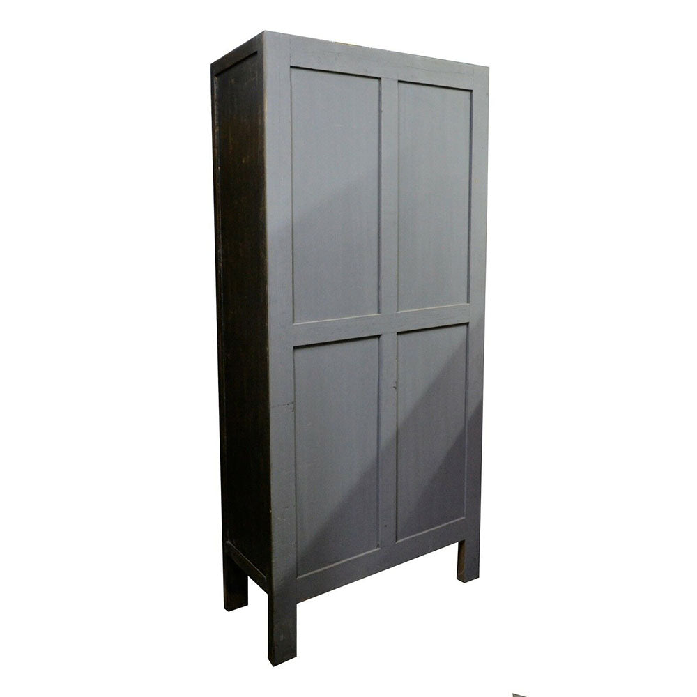 antik chinesisch Holzschrank schwarz aus massiv Holz handgefertigt 2m hoch