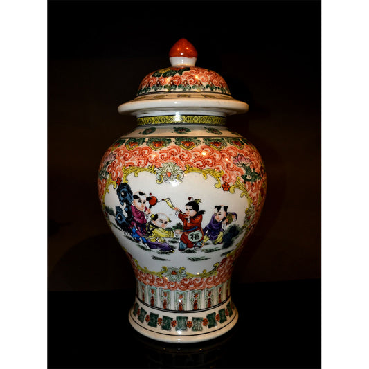 traditionell chinesischer Porzellan Vase mit Deckel