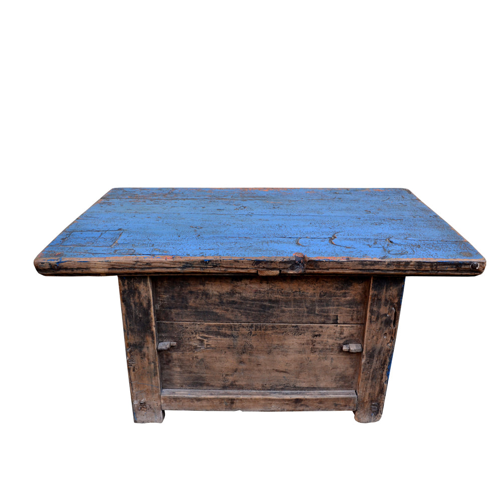 Klein Tisch Massiv Holz Tee Tisch Bett Couch Beistelltisch Nachttisch Blau inkl. Lieferung