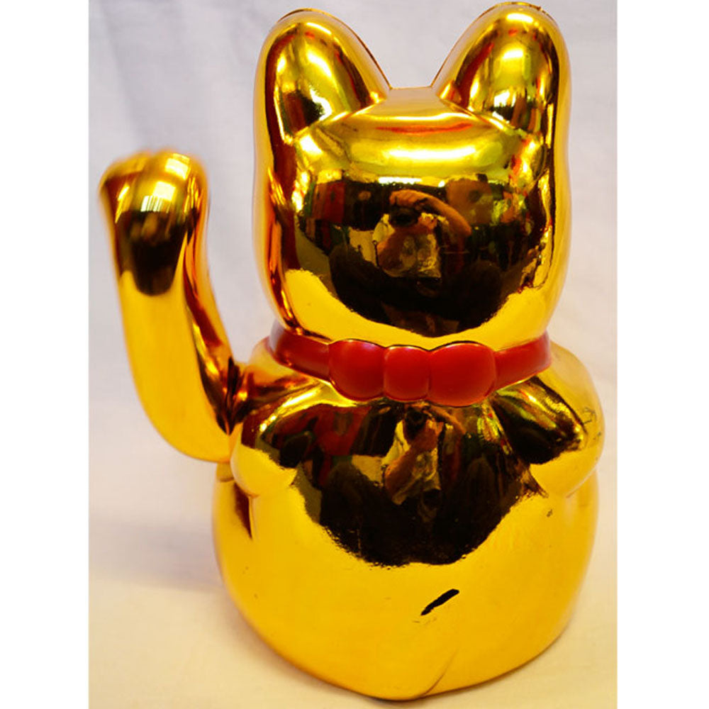 Winke Katze Glücksbringer 20cm groß Gold