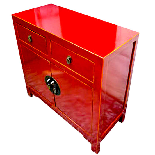 Kommode Sideboard Holz chinesisch rot mit Schubladen