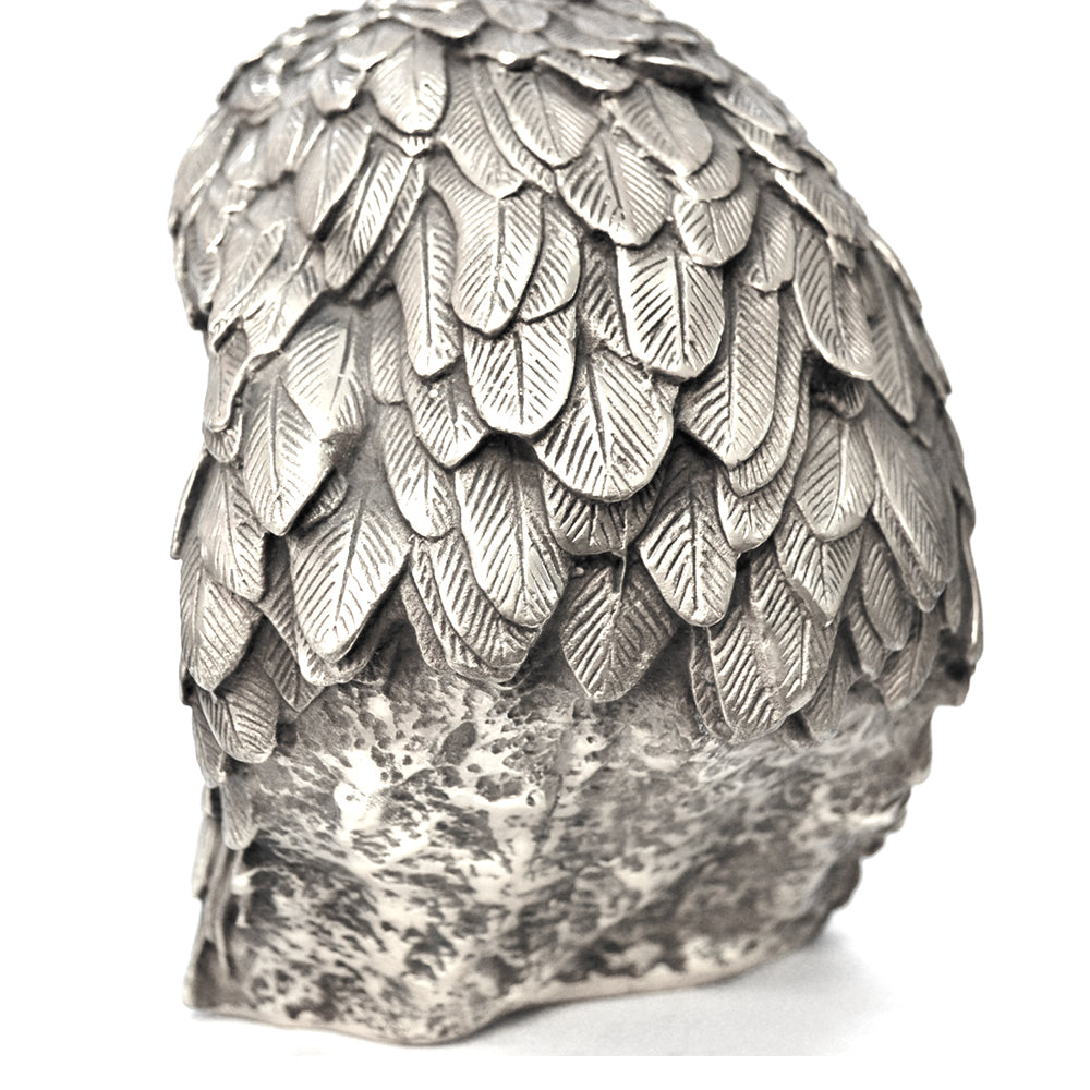 Tiere Statuen Deko Figur Adler Kopf Metall Silber