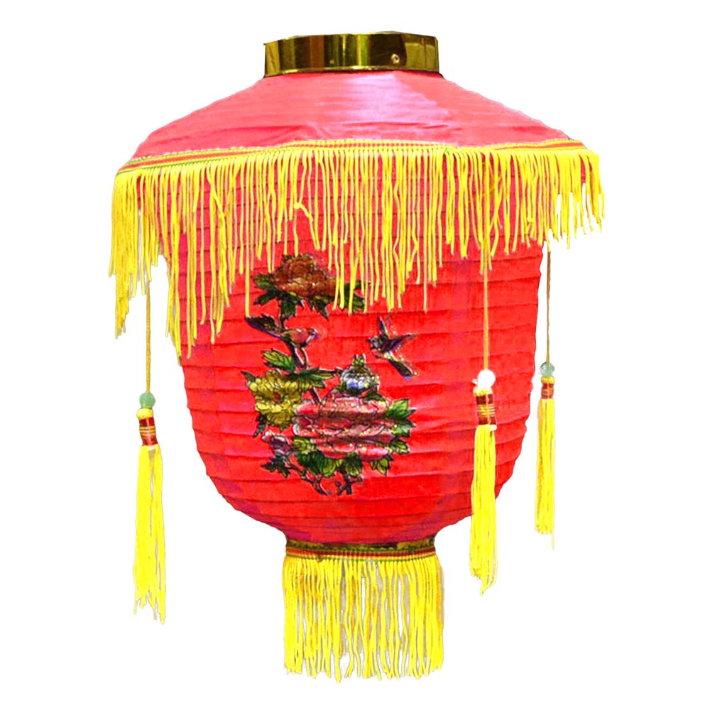 farbenfroh chinesisch traditionell dekorativ Garten Terasse Feng Shui rote Laterne handarbeit