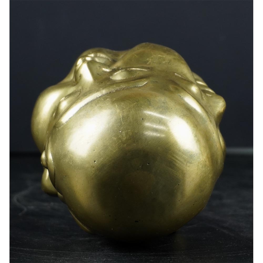 Buddhakopf mit 4 verschiedene Emotionen Gesichtsausdruck Messing handgefertigt 11 cm