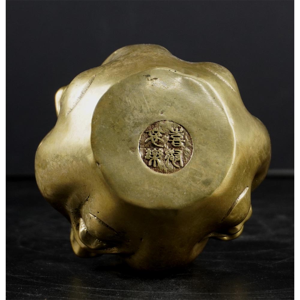Buddhakopf mit 4 verschiedene Emotionen Ausdruck Lachen Freude Trauer Bronze L
