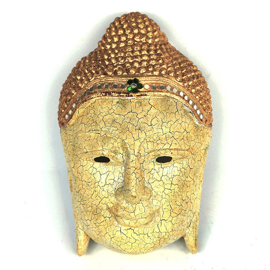 Buddha Statue Buddha Kopf Skulpturen Wand deko zum hängen Holz handgefertigt