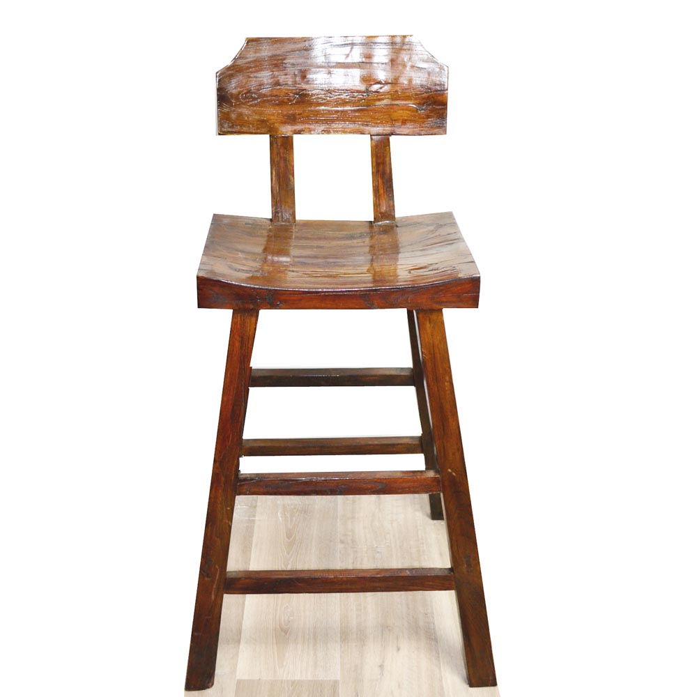Massiv Holz Hocker Bar Hocker mit Lehnen naturbelassen Landhaus handgefertigt