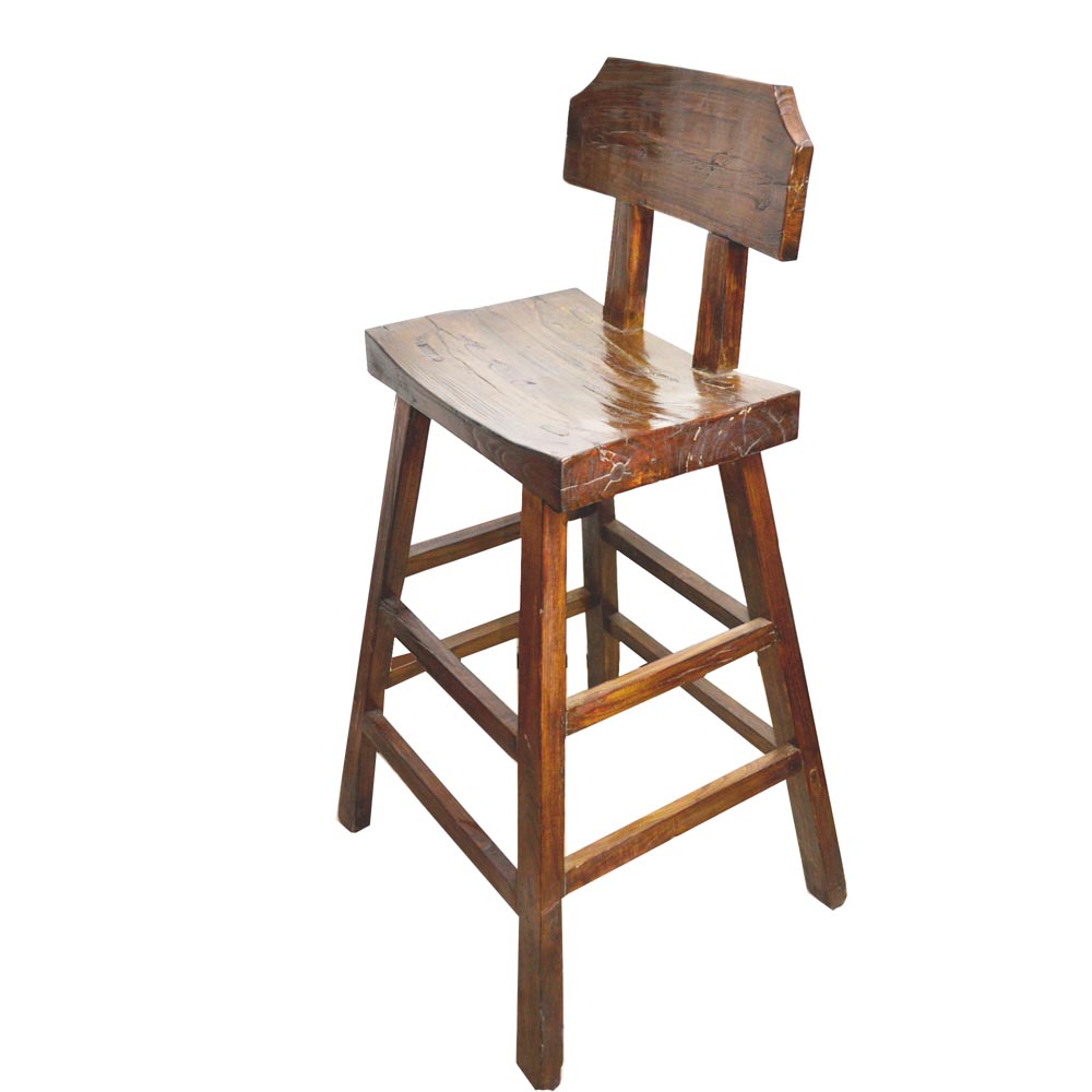 Massiv Holz Hocker Bar Hocker mit Lehnen naturbelassen Landhaus handgefertigt