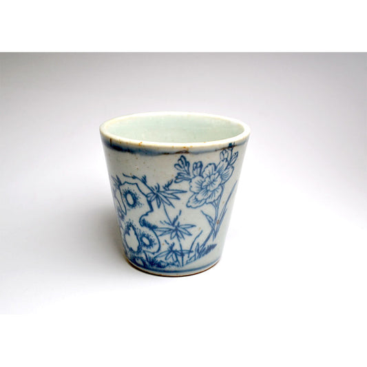antik chinesisch Porzellan Becher kobaltblau Teetasse unikat