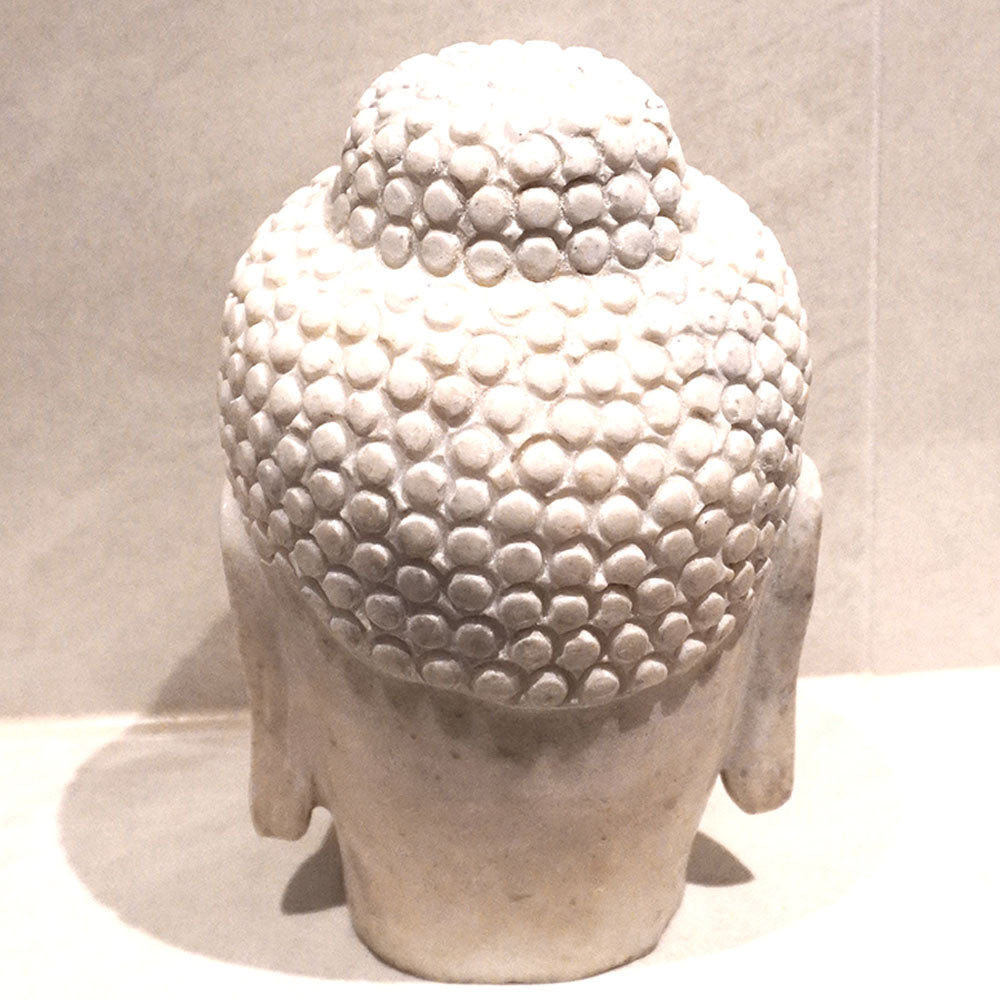 Buddha Statue Buddha Kopf handgefertigt aus weißem Marmor