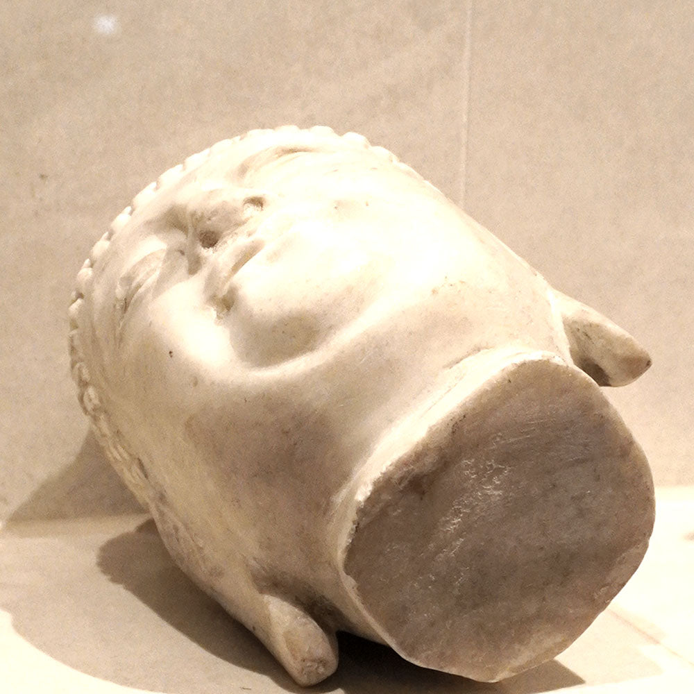 Buddha Statue Buddha Kopf handgefertigt aus weißem Marmor