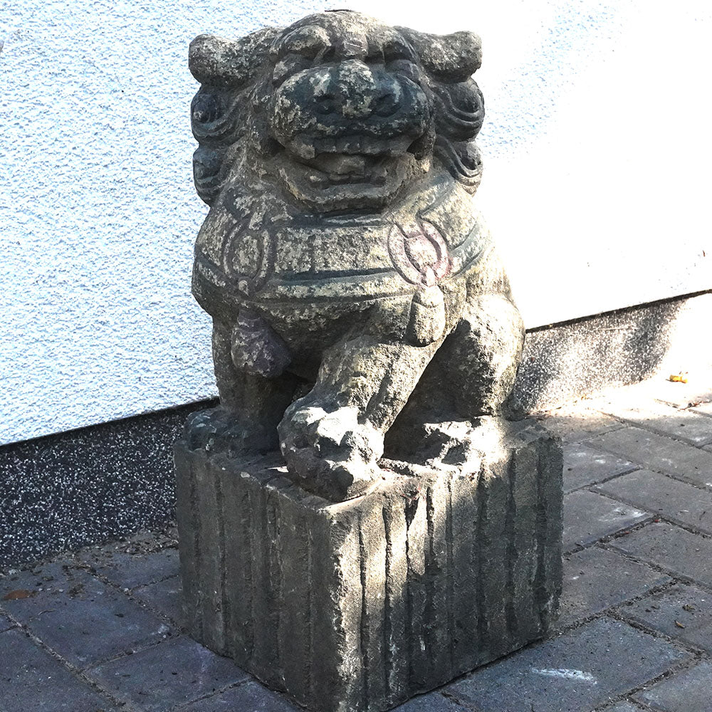 chinesisch Fu Hund Tempellöwen Tempelwächter Stein Statue