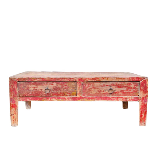 Couchtisch Wohnzimmer Tisch Sofa Tisch mit Schubladen rot