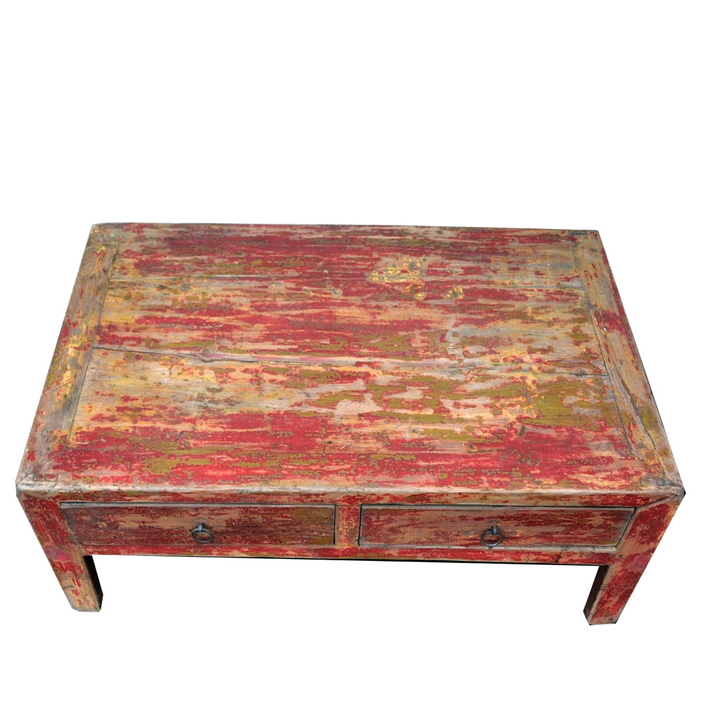 Couchtisch Wohnzimmer Tisch Sofa Tisch mit Schubladen rot