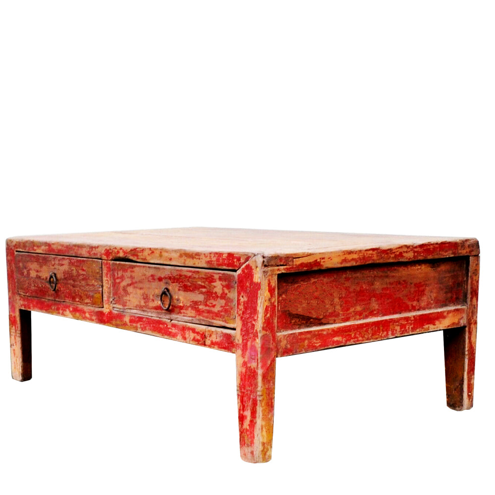 Couchtisch Wohnzimmer Tisch Sofa Tisch mkit Schubladen rot