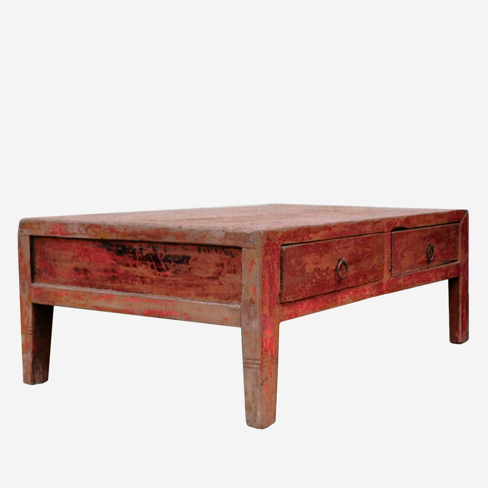 Couchtisch Wohnzimmer Tisch Sofa Tisch mit Schubladen rot