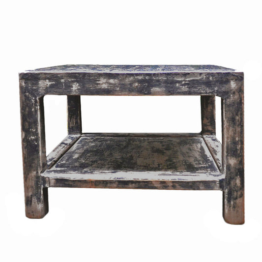Couchtisch Sofa Tisch aus Holz quadratisch used look schwarz 65 cm breit