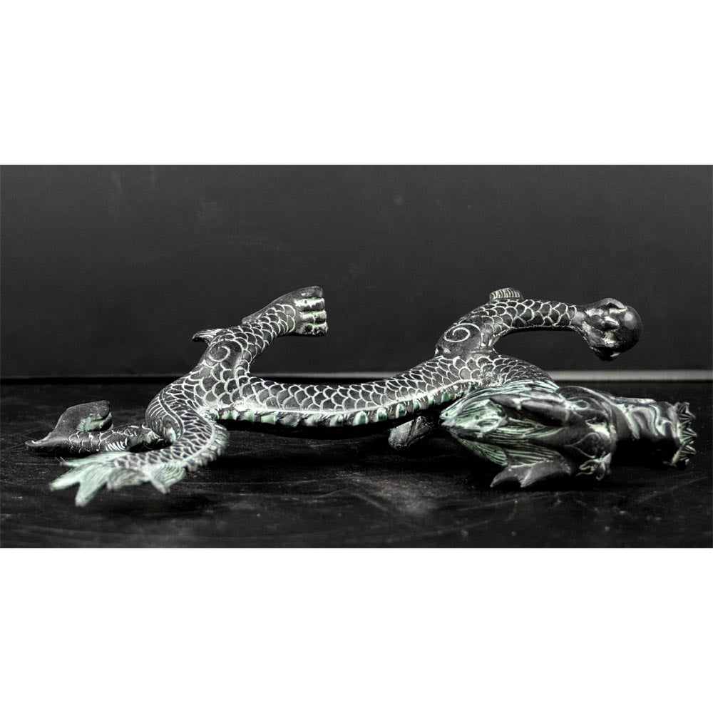 chinesisch Drache Statue aus Messing 14 cm lang